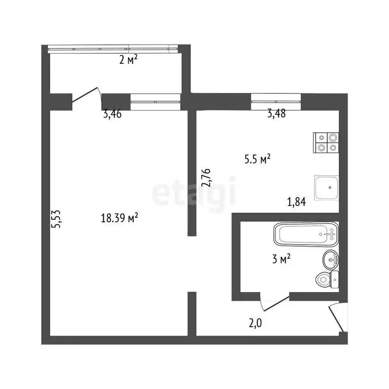 1-комнатная квартира: Ульяновск, Кольцевая улица, 4 (31.05 м) - Фото 1