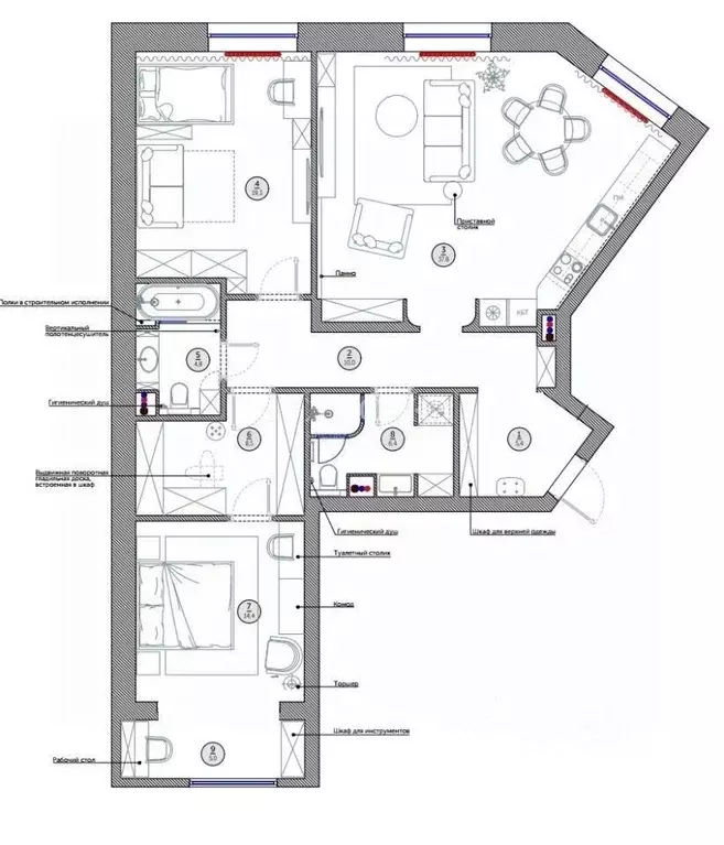 3-к кв. Москва Новоалексеевская ул., 16К5 (112.0 м) - Фото 2