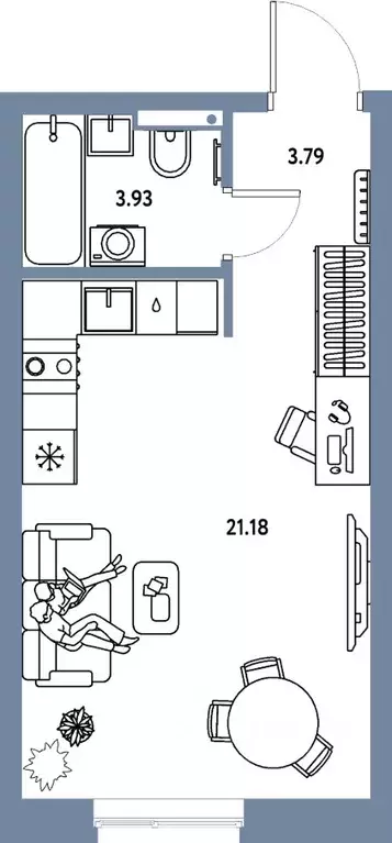 Студия Московская область, Мытищи Страна.Парковая жилой комплекс (28.9 ... - Фото 1