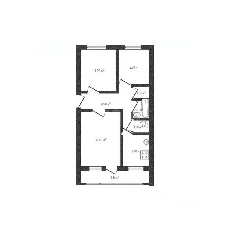 3-к кв. Брянская область, Брянск пер. Кирова, 124 (59.5 м) - Фото 0