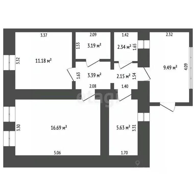 1-к кв. Самарская область, Кинель-Черкасский район, Кротовка с/пос, с. ... - Фото 2