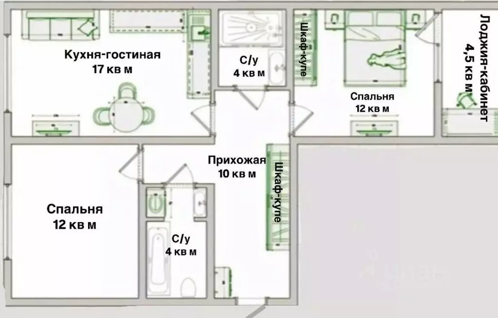 3-к кв. Оренбургская область, Оренбург ул. Высотная, 12 (90.0 м) - Фото 1