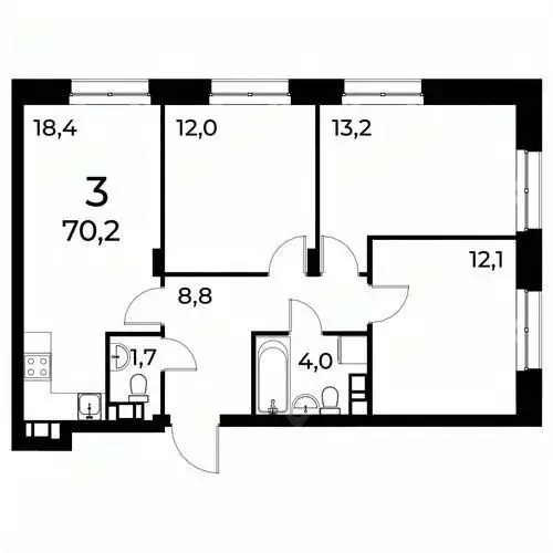 3-к кв. Нижегородская область, Нижний Новгород Березовский мкр,  (70.2 ... - Фото 0