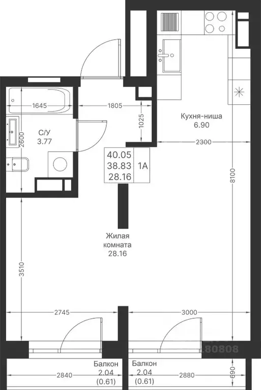 1-к кв. Татарстан, Казань Мой Ритм жилой комплекс (40.05 м) - Фото 2