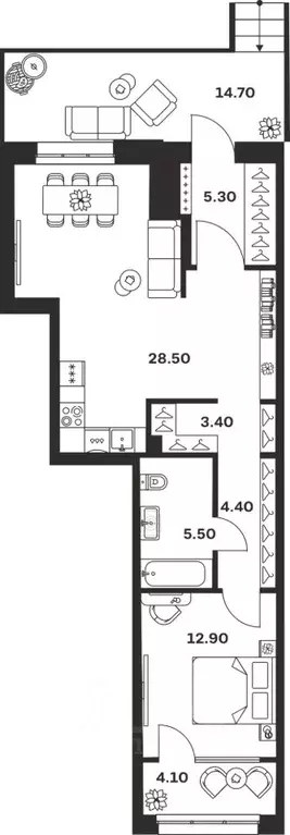 1-к кв. Тульская область, Тула ул. Михеева, 9А (68.5 м) - Фото 1