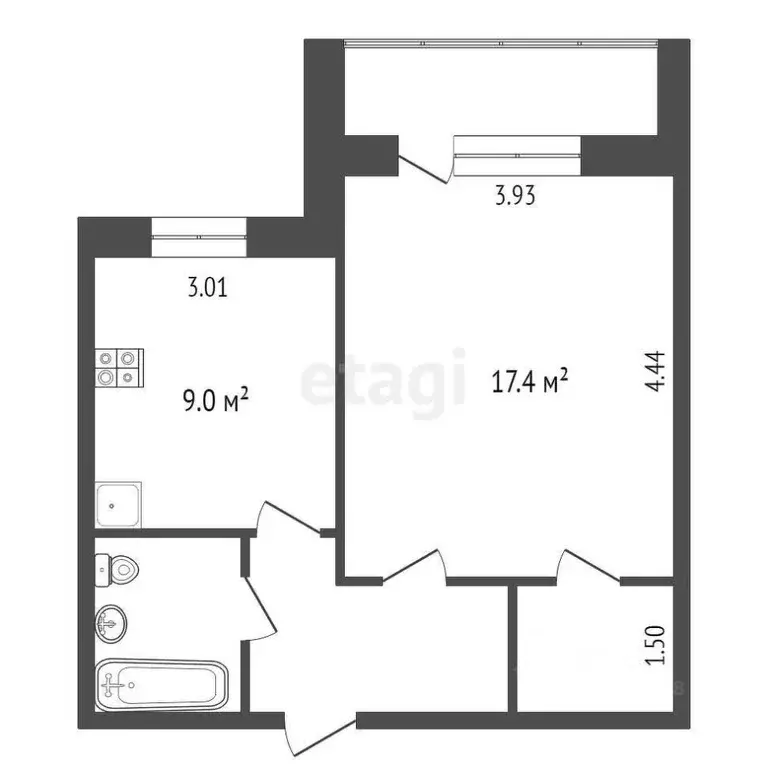 1-к кв. Коми, Сыктывкар Тентюковская ул., 475 (37.5 м) - Фото 1