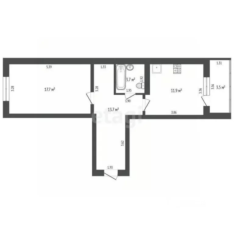 1-к кв. Калужская область, Калуга ул. Комфортная, 3 (47.0 м) - Фото 2