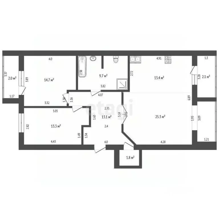 3-к кв. Забайкальский край, Чита Хабаровская ул., 6 (91.3 м) - Фото 1