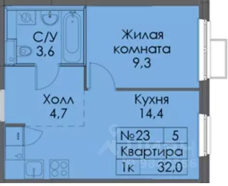 1-к кв. Татарстан, Казань Нокса Парк жилой комплекс, 4 (32.0 м) - Фото 1