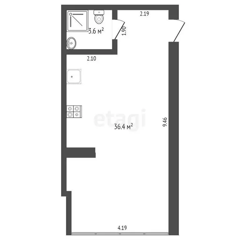 Квартира-студия: Севастополь, улица Челюскинцев, 49/4 (40 м) - Фото 0
