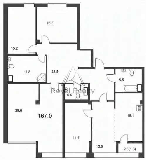 4-к кв. Санкт-Петербург ул. Грота, 1-3Г (148.0 м) - Фото 0