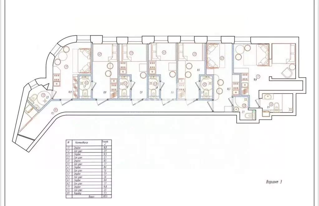 6-к кв. Санкт-Петербург 9-я Советская ул., 11-13 (106.7 м) - Фото 2