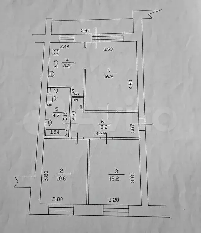 3-к. квартира, 62 м, 4/5 эт. - Фото 0