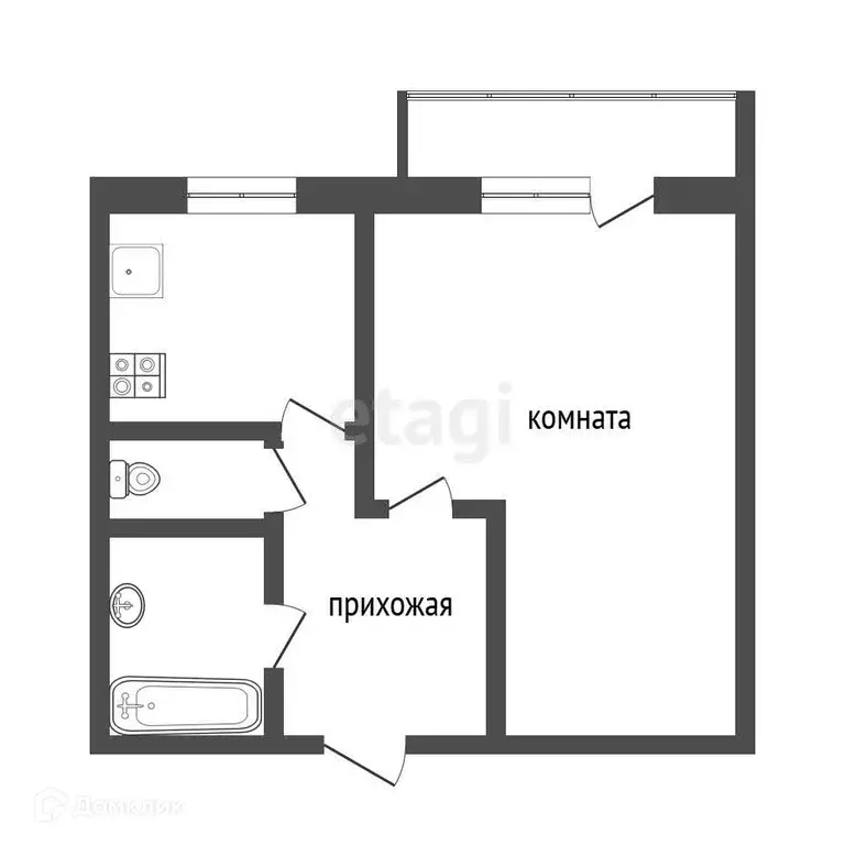 Продаётся 1-к квартира, 33 м - Фото 0