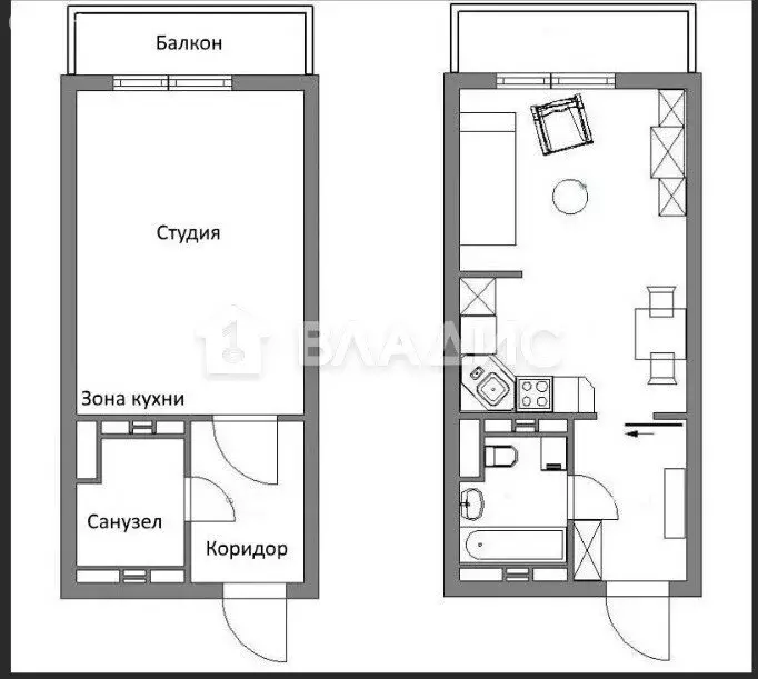 Квартира-студия: Новороссийск, улица Куникова, 47Г (22.1 м) - Фото 0