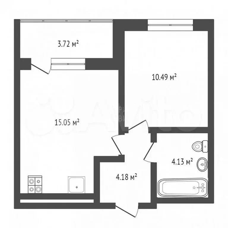 Квартира-студия, 32,7 м, 4/7 эт. - Фото 0