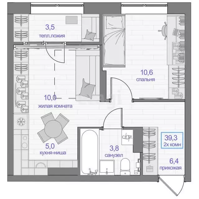 Продаётся 2-к квартира, 39.3 м - Фото 0