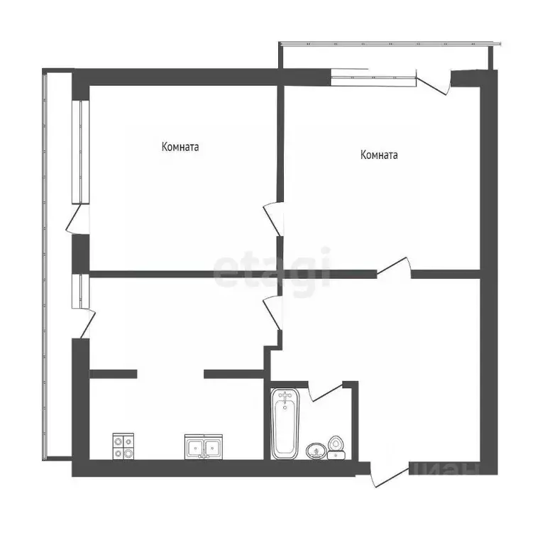 3-к кв. Крым, Евпатория городской округ, Новоозерное пгт ул. ... - Фото 2