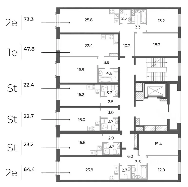 2-к кв. Санкт-Петербург Петровский просп., 9к2 (73.1 м) - Фото 2