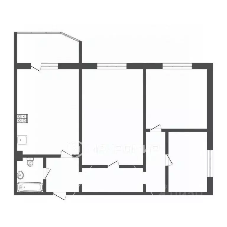 3-к кв. Ханты-Мансийский АО, Сургут пос. Гидростроитель, ул. ... - Фото 2