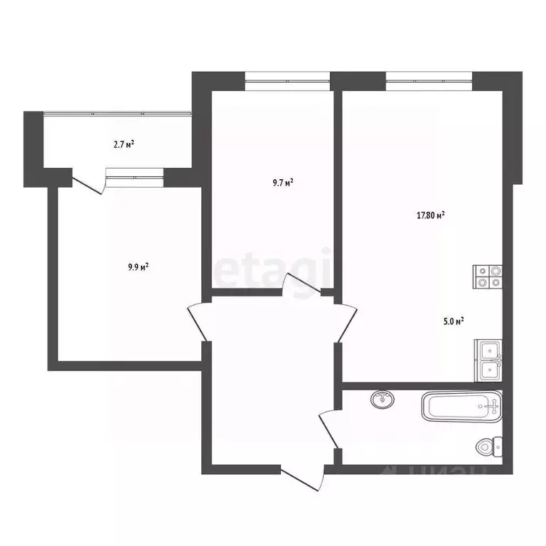2-к кв. Пензенская область, Пенза ул. Шмидта, 24 (53.5 м) - Фото 1