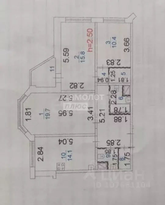3-к кв. Липецкая область, Липецк Краснознаменная ул., 9 (81.7 м) - Фото 2