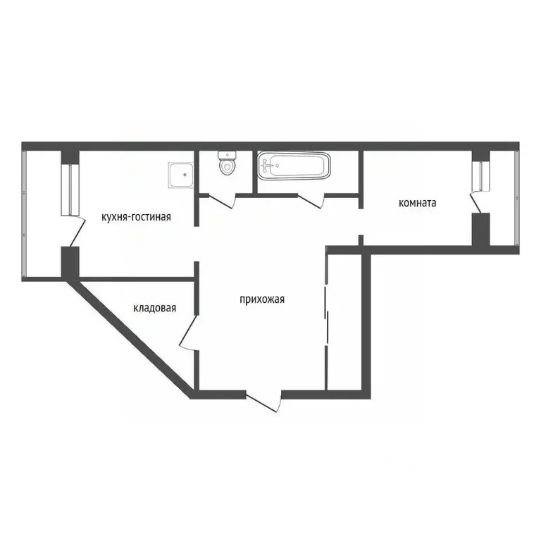 1-к кв. Красноярский край, Красноярск ул. Алексеева, 21 (59.3 м) - Фото 2