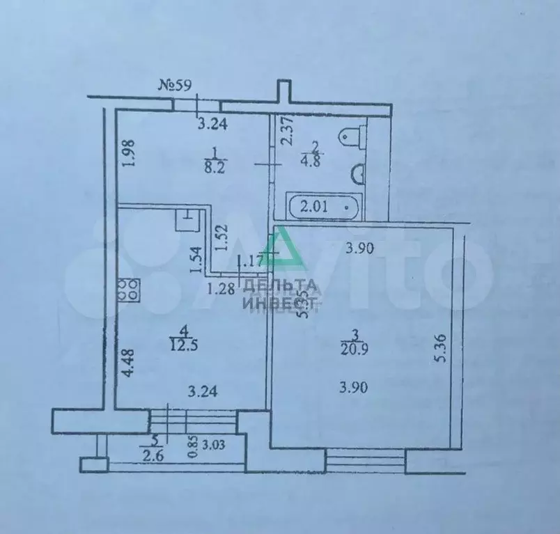 1-к. квартира, 48 м, 9/15 эт. - Фото 0