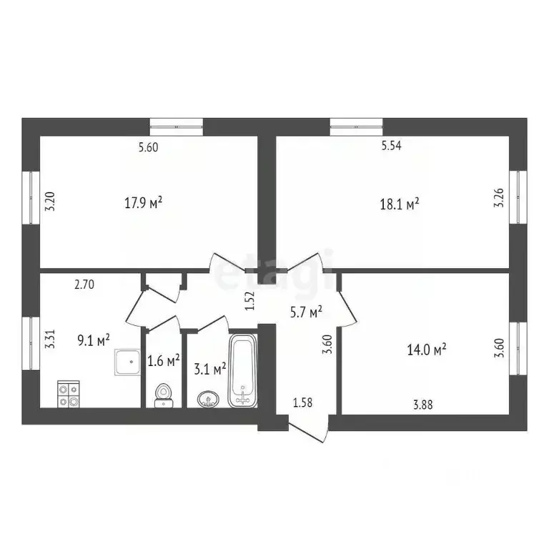 3-к кв. Самарская область, Самара Подшипниковая ул., 13 (73.0 м) - Фото 1