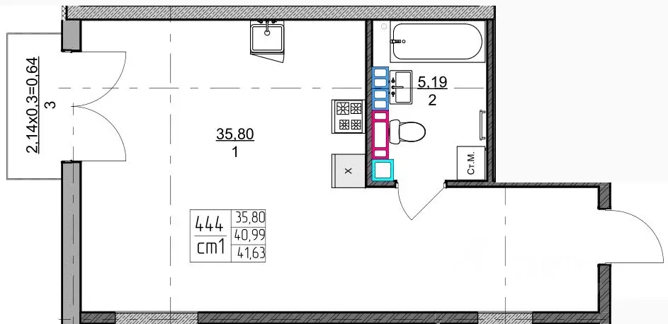 1-к кв. Калининградская область, Зеленоградск ул. Гагарина (41.37 м) - Фото 1