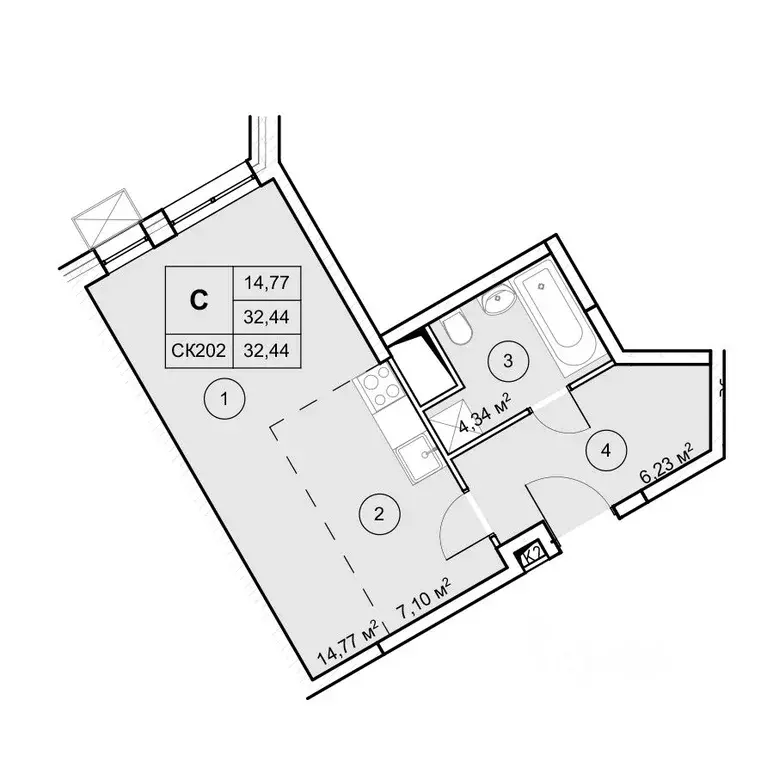 Студия Московская область, Дмитровский муниципальный округ, ... - Фото 1