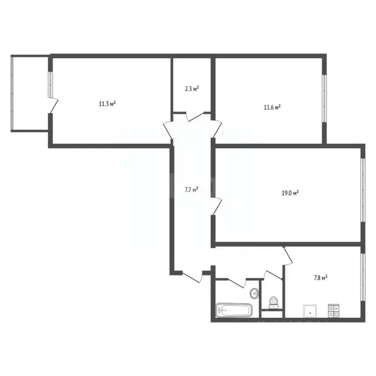 3-к кв. Воронежская область, Воронеж Советская ул., 53 (66.3 м) - Фото 2