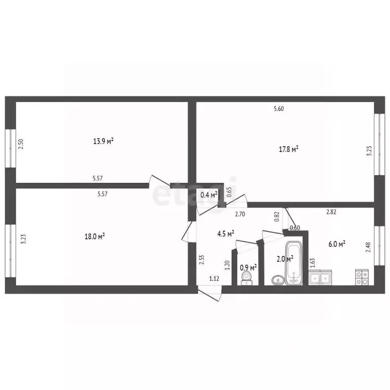 3-к кв. Крым, Феодосия бул. Старшинова, 12 (63.5 м) - Фото 2