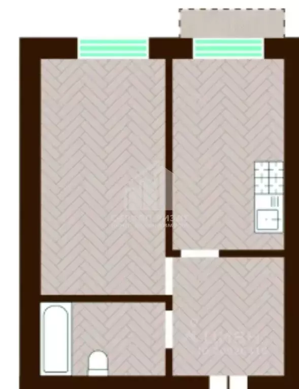 1-к кв. Калининградская область, Гурьевский муниципальный округ, пос. ... - Фото 2