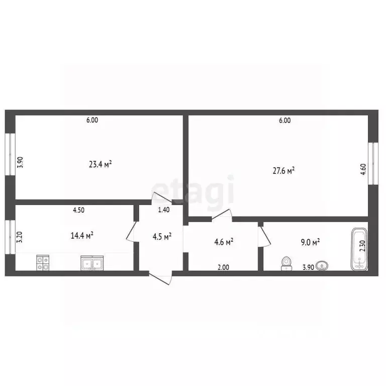 2-к кв. Калужская область, Калуга Ольговская ул., 2 (83.0 м) - Фото 2
