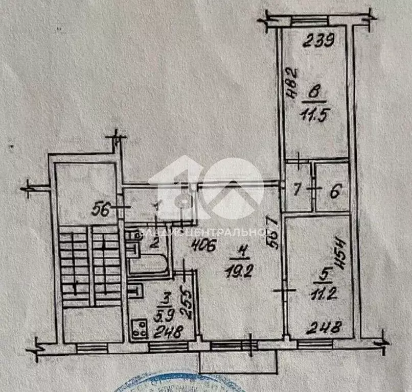 3-к. квартира, 59,1 м, 4/5 эт. - Фото 0