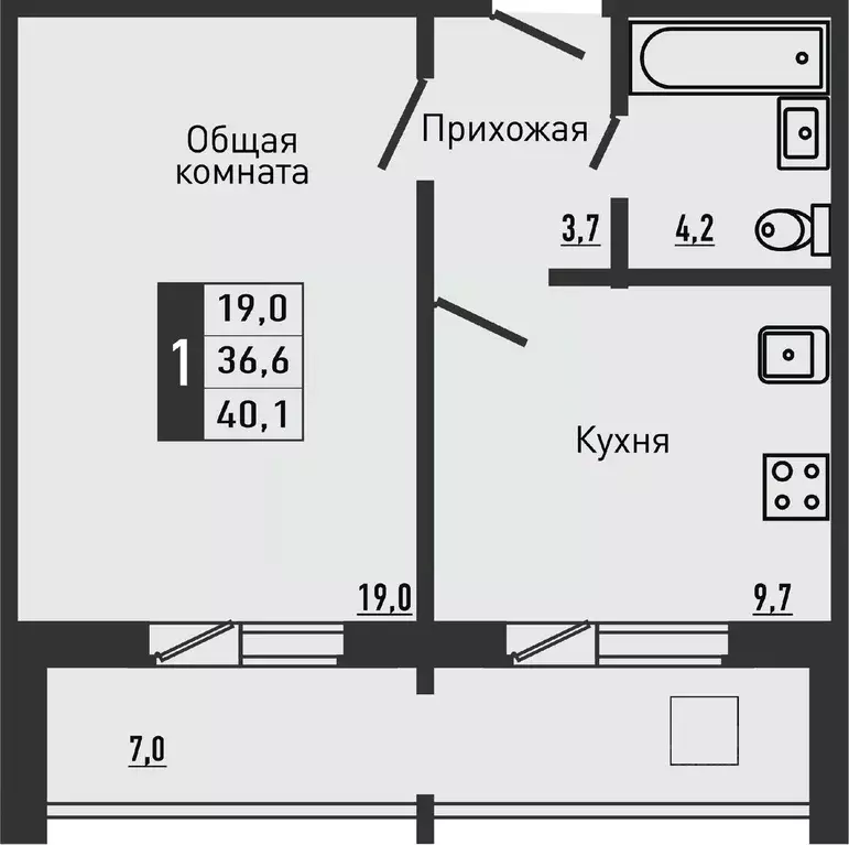 1-к кв. Орловская область, Орловский район, д. Жилина ул. Садовая, 2к2 ... - Фото 1