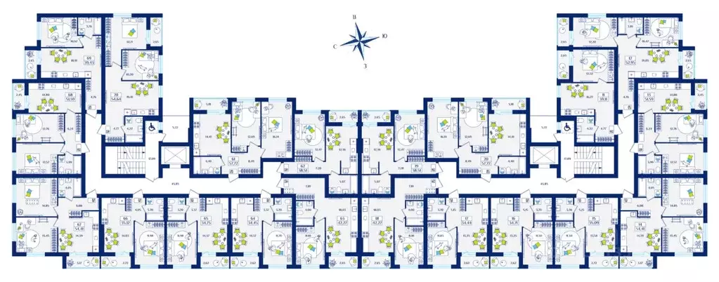 2-к кв. Калининградская область, Зеленоградск  (54.41 м) - Фото 1