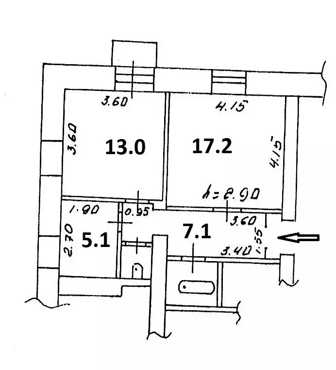 2-к кв. Красноярский край, Красноярск ул. Ленина, 143 (47.9 м) - Фото 2