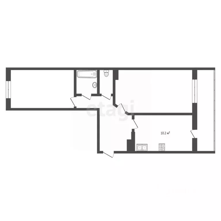 2-к кв. Татарстан, Набережные Челны Цветочный бул., 10 (57.0 м) - Фото 1