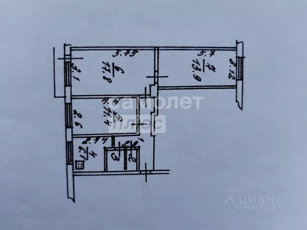 3-к кв. Калужская область, Калуга Куровской мкр, ул. Петра Семенова, 6 ... - Фото 2