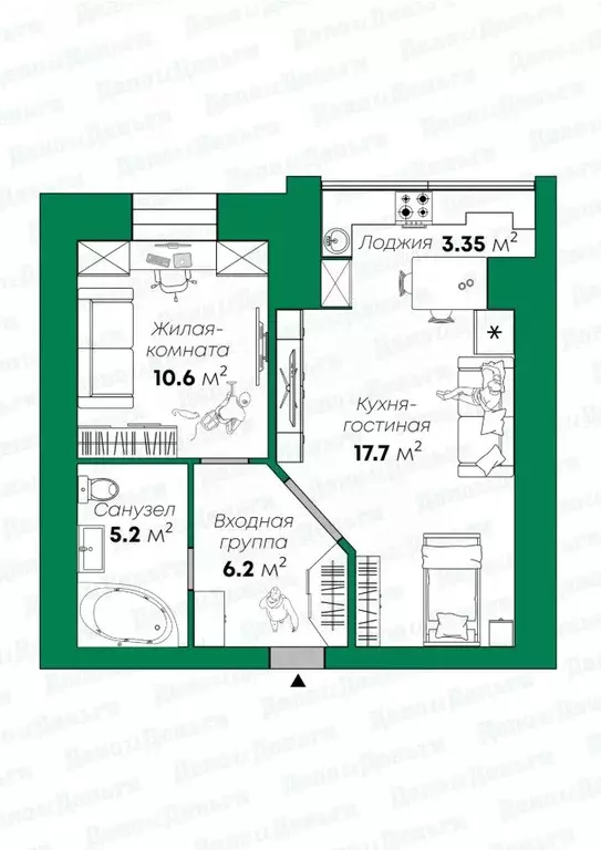 2-к кв. Кировская область, Киров Ульяновская ул., 20к2 (43.2 м) - Фото 2