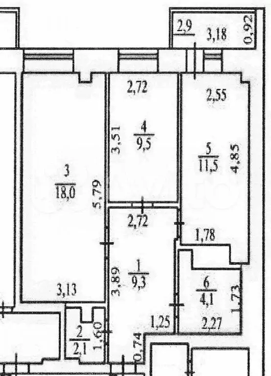 Доля в 2-к. квартире, 54,5 м, 3/18 эт. - Фото 0