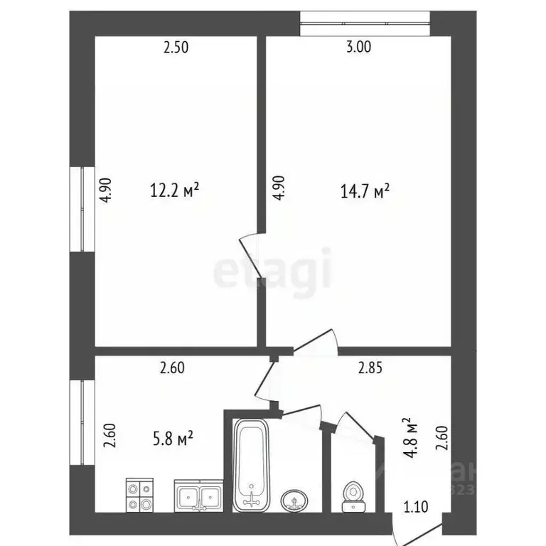 2-к кв. Нижегородская область, Выкса ул. Симы Битковой, 27 (40.4 м) - Фото 2