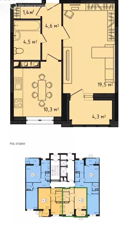 1-комнатная квартира: посёлок Развилка, жилой комплекс Три Квартала, ... - Фото 1
