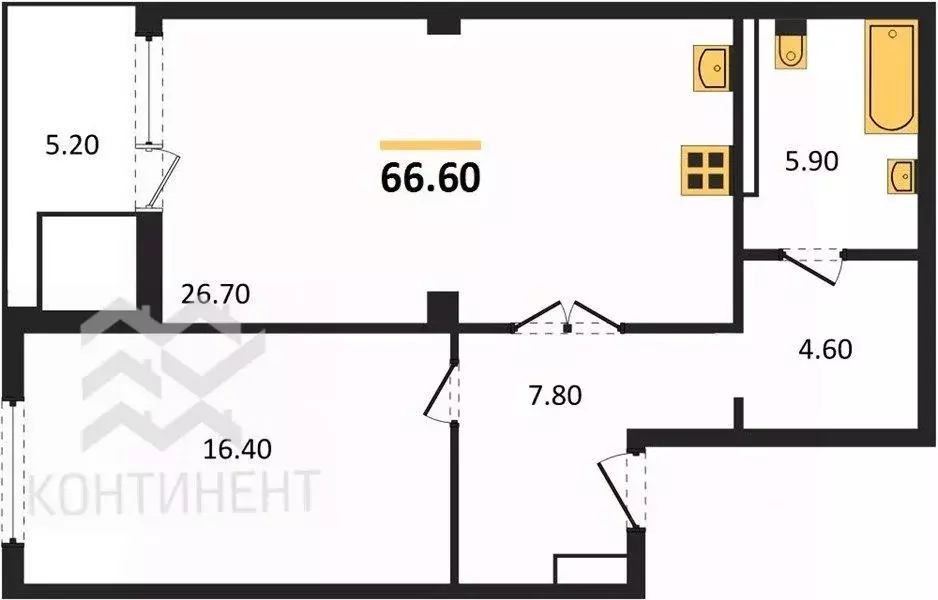 1-к кв. Крым, Евпатория просп. Ленина, 66Б (66.6 м) - Фото 1