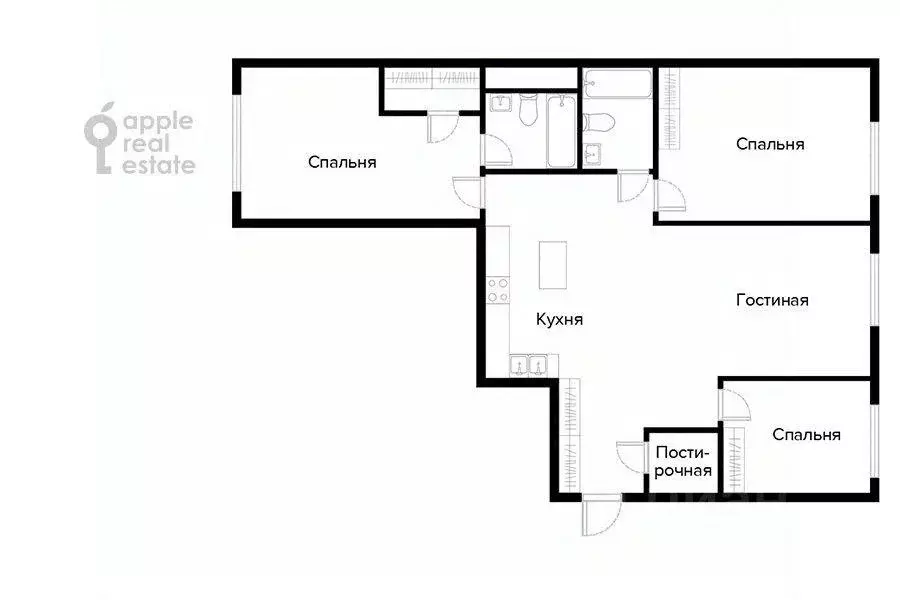 Квартира, 4 комнаты, 113.8 м - Фото 1