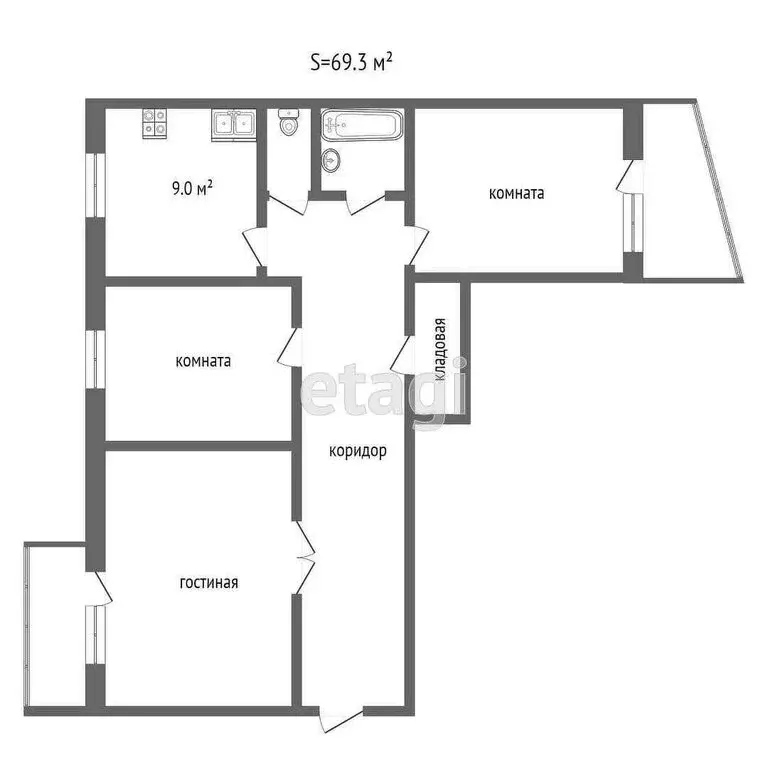 3-комнатная квартира: Усинск, улица Мира, 13А (69.4 м) - Фото 1