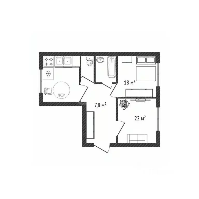 2-к кв. Брянская область, Брянск Бежицкая ул., 1к4 (74.0 м) - Фото 1