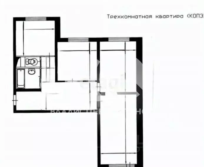 3-к кв. Новосибирская область, с. Здвинск ул. Карла Маркса, 14 (60.2 ... - Фото 1